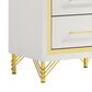 Pacific Landing Lucia 2-Drawer Nightstand in Bright White and Gold, , large