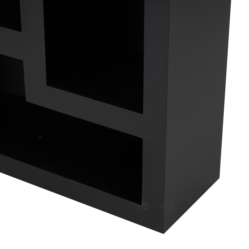 Maple and Jade 5-Shelf Geometric Storage Shelving Unit in Matte Black, , large