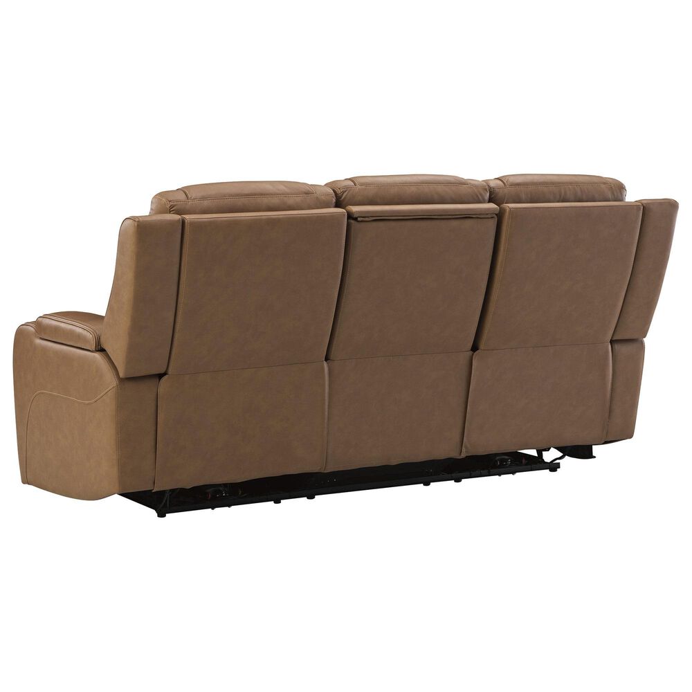 Ashley Knightington Power Reclining Sofa with Audio Seating in Caramel, , large