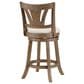 Office Star Products Miller Swivel Counter Stool with Linen Cushion Seat in Medium Oak, , large