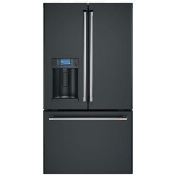 Cafe 27.8 Cu. Ft. French Door Refrigerator Energy Star with Hot Water Dispenser in Matte Black and Brushed Stainless, , large