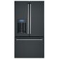 Cafe 27.8 Cu. Ft. French Door Refrigerator Energy Star with Hot Water Dispenser in Matte Black and Brushed Stainless, , large