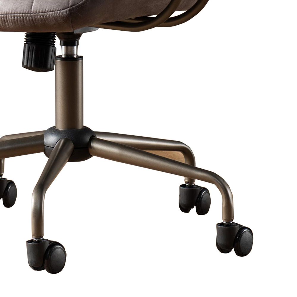 HOMLUX Mid Back Ergonomic Office Chair with Suede Leather in Gray, , large