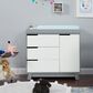 Babyletto Hudson 3 Drawer Changer Dresser in Grey and White, , large