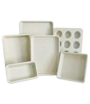 USA Pan 6-Piece Ceramic Bakeware Set in Creamy White, , large