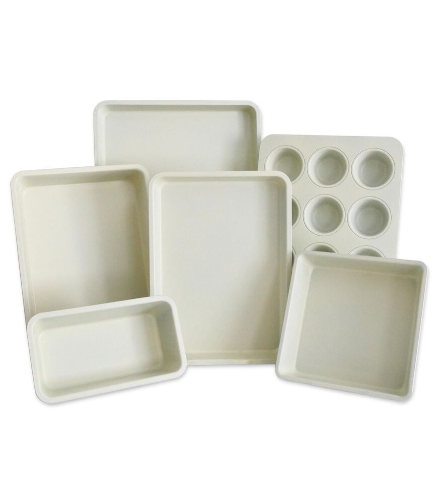 USA Pan 6-Piece Ceramic Bakeware Set in Creamy White, , large