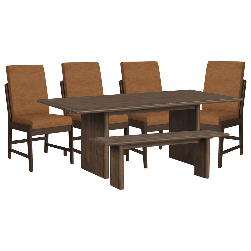 Mayberry Hill Brisbane 6-Piece Rectangular Dining Set in Brown, , large