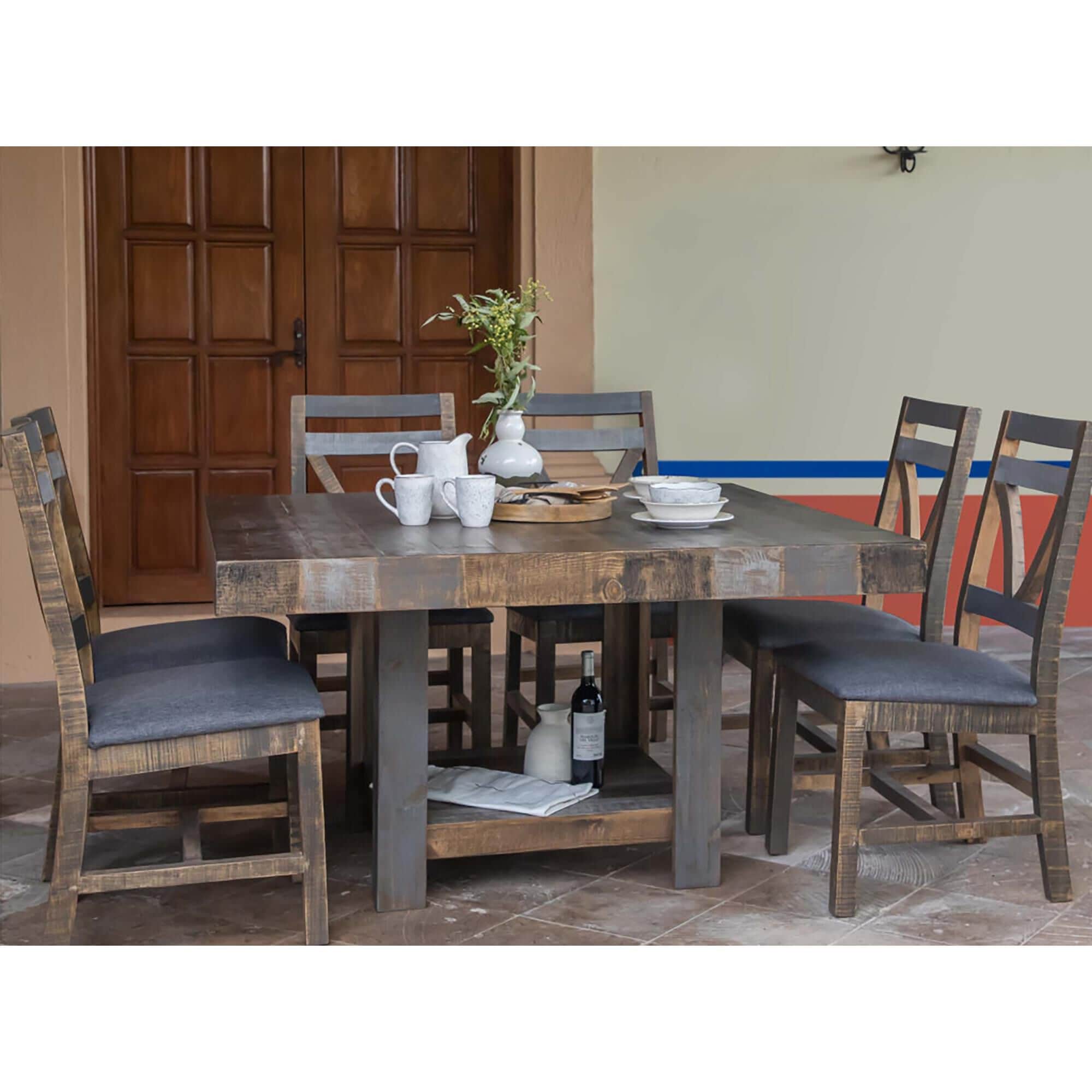 Gray reclaimed wood dining clearance table