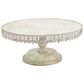 Maple and Jade Floral Cake Stand with Lace Inspired Edge in Distressed Cream, Black and Brown, , large