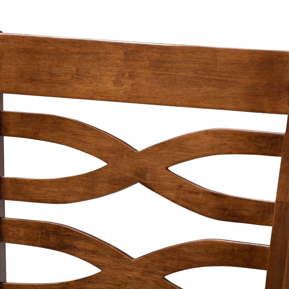 Baxton Studio Lanier Counter Height Pub Chair with Grey Cushion in Walnut (Set of 2), , large