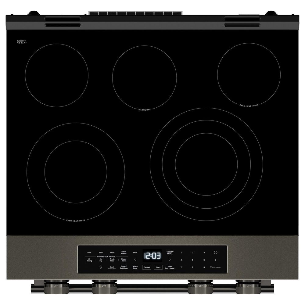 KitchenAid 2-Piece Kitchen Package with 30" Slide-In Smart Electric Range and 30" Over-the-Range Microwave Oven in Black Ore, , large