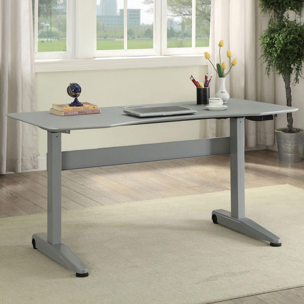 Furniture of America Pope Large Lift Computer Table in Gray, , large