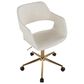 Lumisource Margarite Task Chair with Cream Faux Leather Cushion in Gold, , large