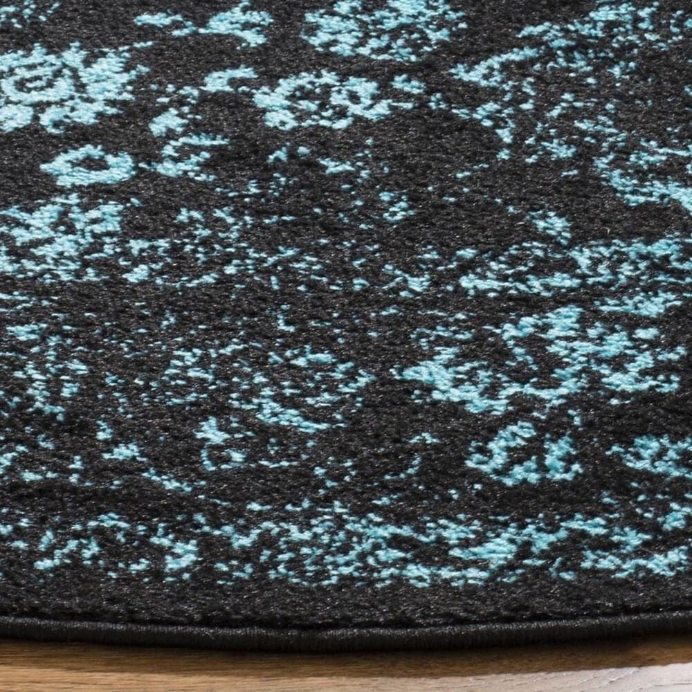 Safavieh Adirondack ADR109K 6&#39; Round Black and Teal Area Rug, , large