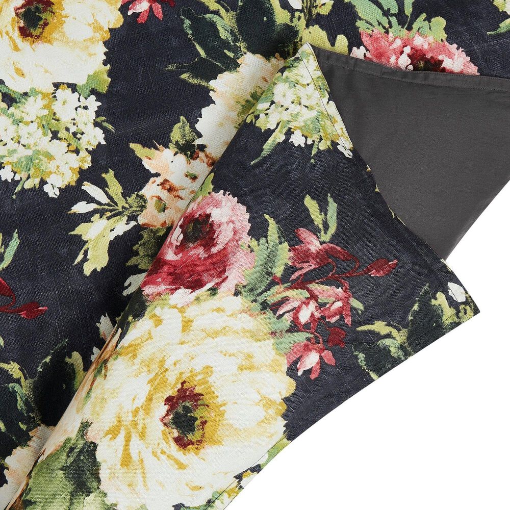 HiEnd Accents Peony 3-Piece Super Queen Duvet Cover Set in Charcoal and Green, , large