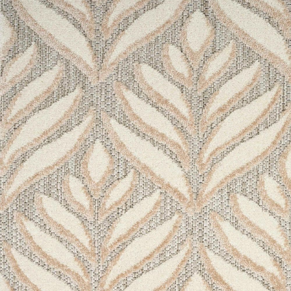 Nourison Aloha Floral 7&#39;10&quot; Round Ivory and Grey Indoor/Outdoor Area Rug, , large