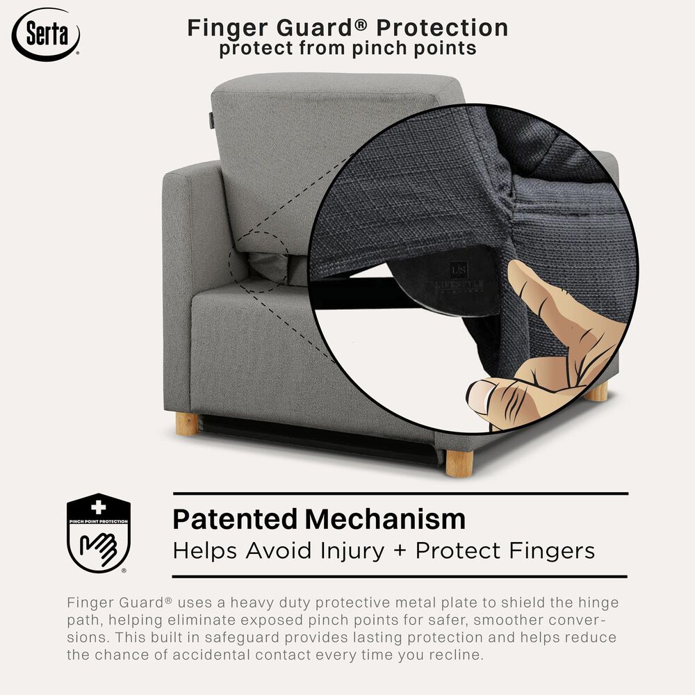 Lifestyle Solutions Conley Convertible Chair in Grey, , large