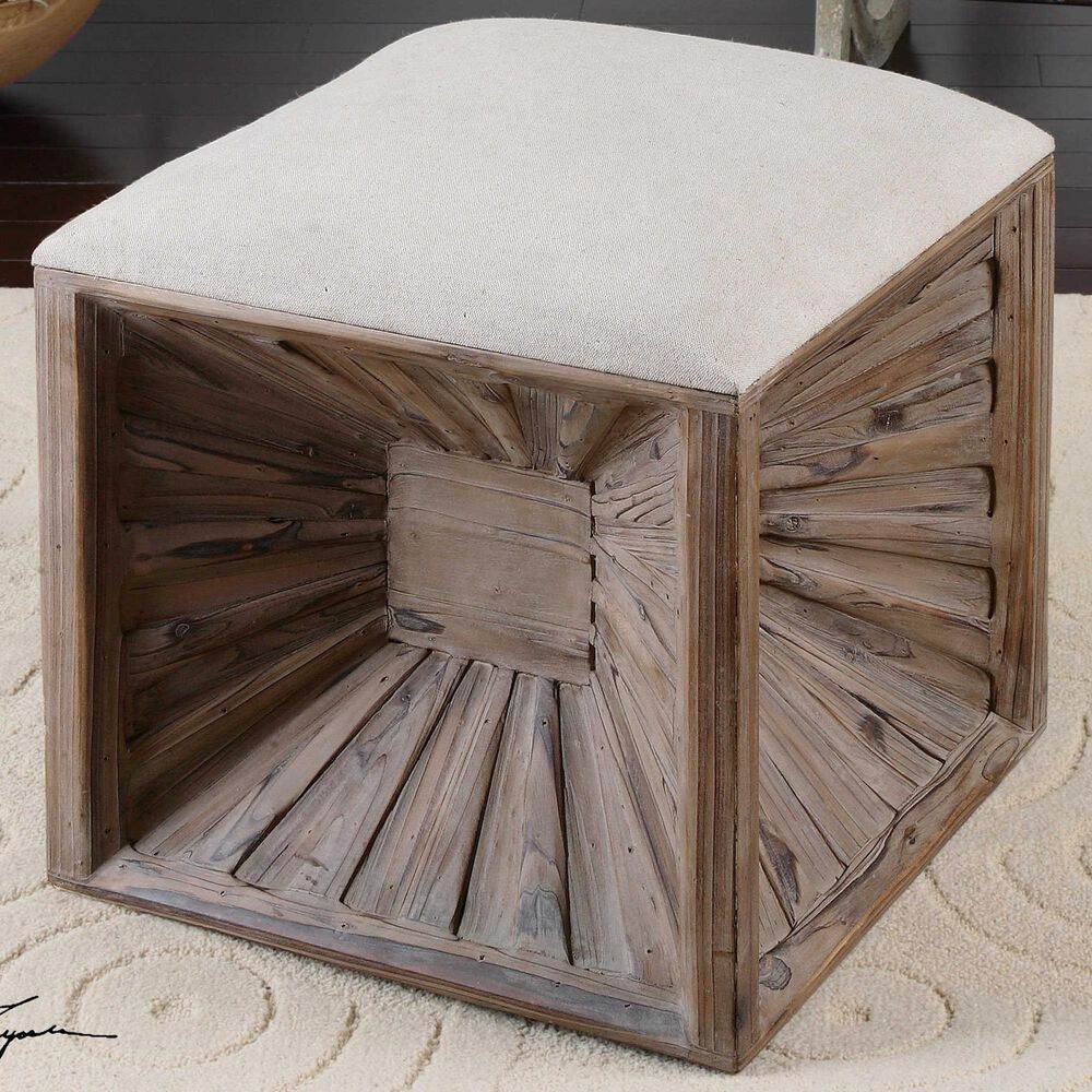 Uttermost Jia Ottoman in Tan, , large