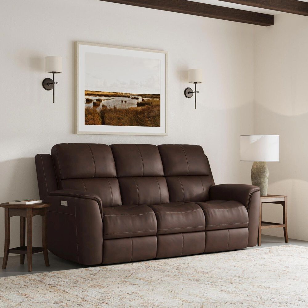 Flexsteel Henry Power Sofa and Loveseat Set in Burnt Umber, , large