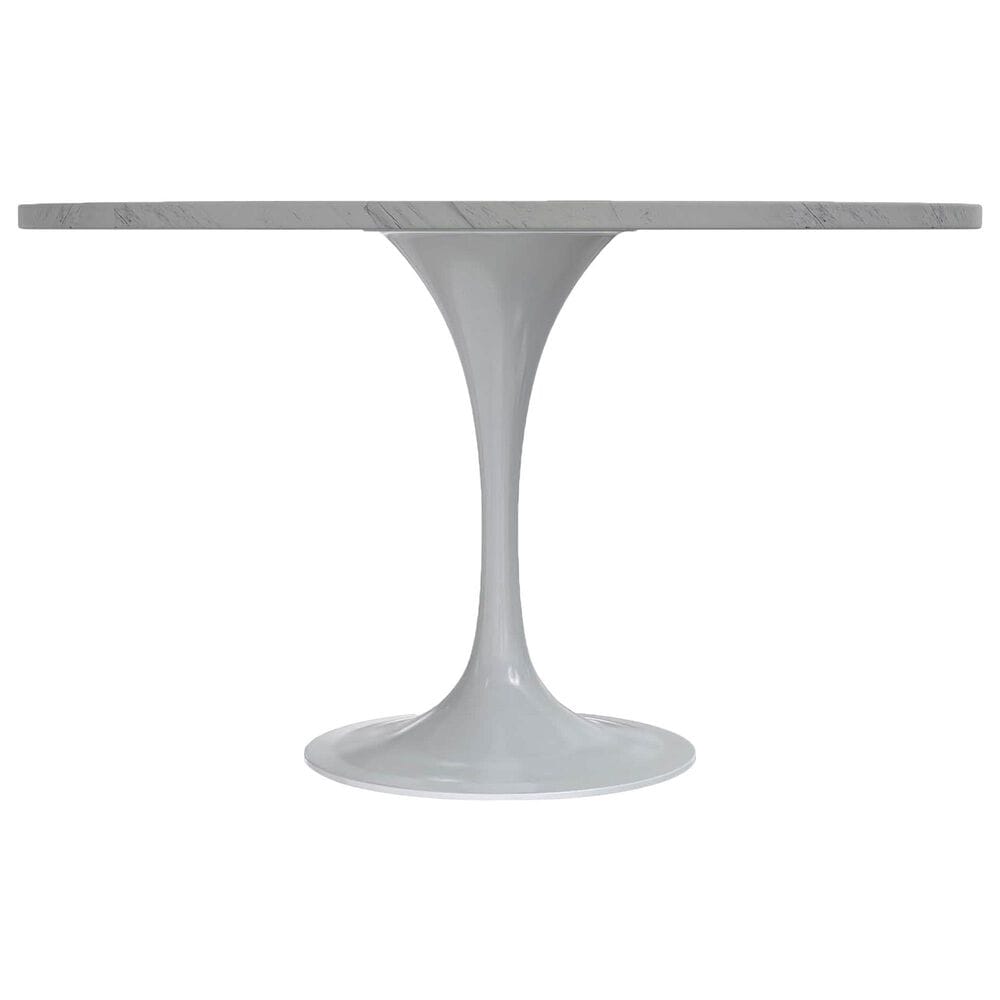 Leisuremod Verve 48&quot; Round Dining Table with Resin Top in White - Table Only, , large