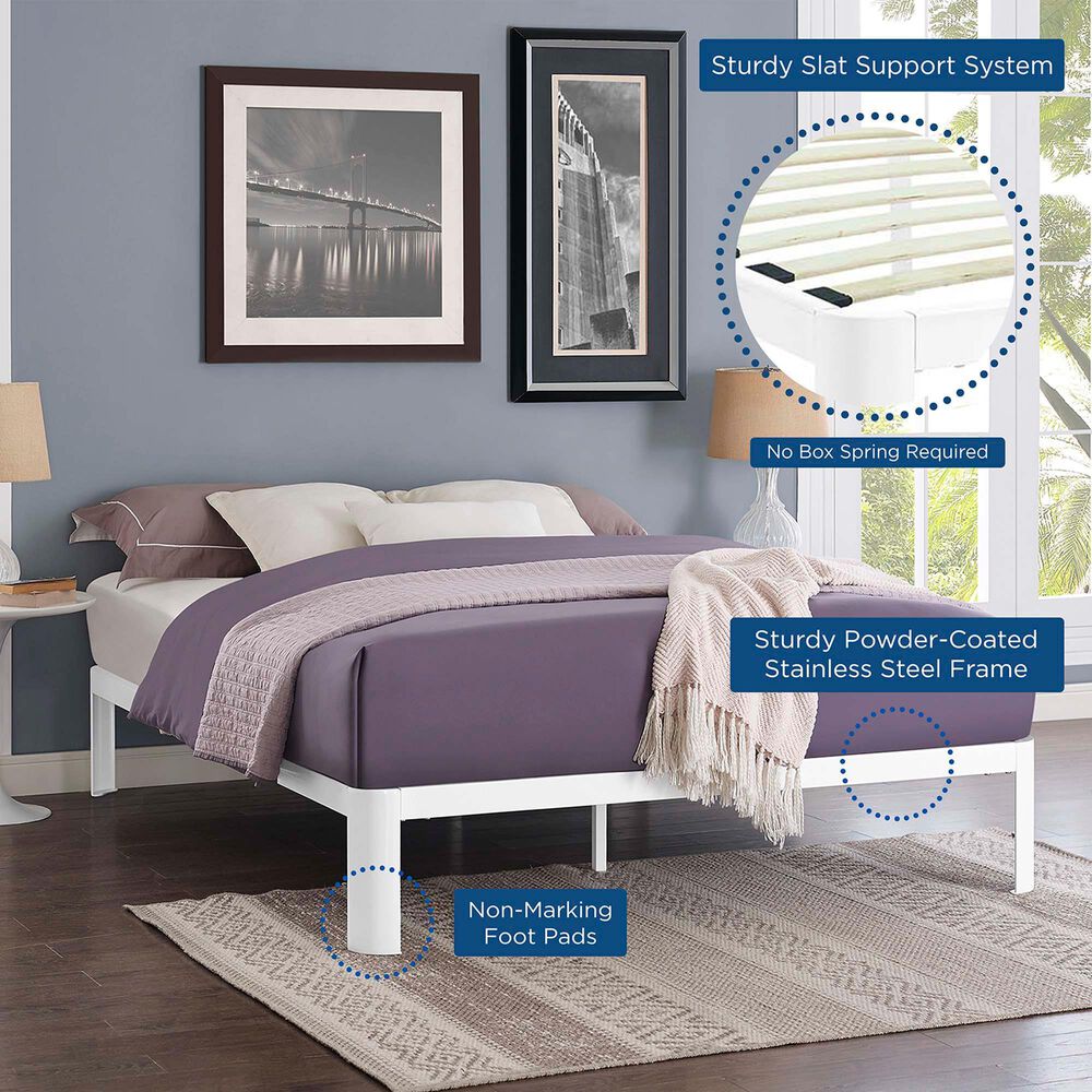 Modway Corinne Full Platform Bed Frame in White, , large