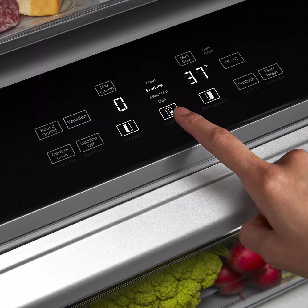 KitchenAid 25.5 Cu. Ft. Side-by-Side Refrigerator in PrintShield Stainless Steel, , large