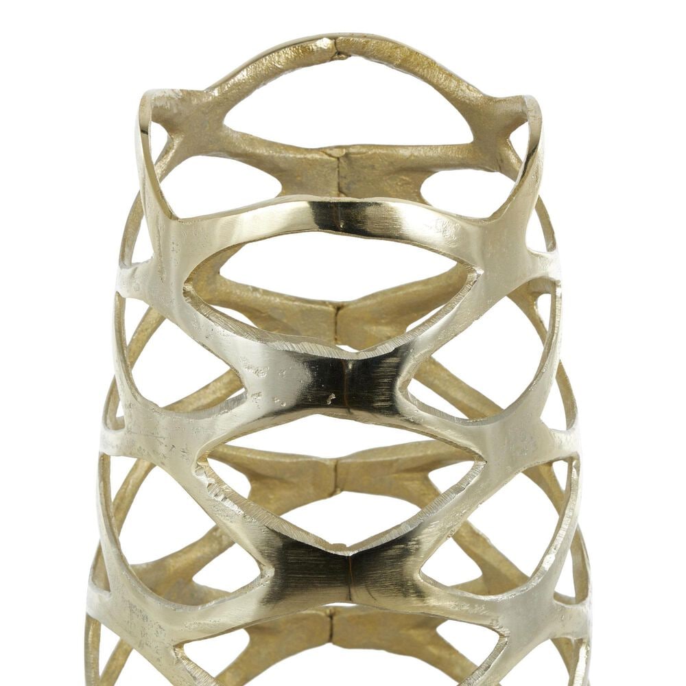 Maple and Jade 32.5&quot; Tall Cutout Geometric Decorative Vase in Satin Gold, , large