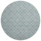 Dalyn Rug Company Soft Essentials Plaid Teal 8" Round Indoor/Outdoor Area Rug, , large