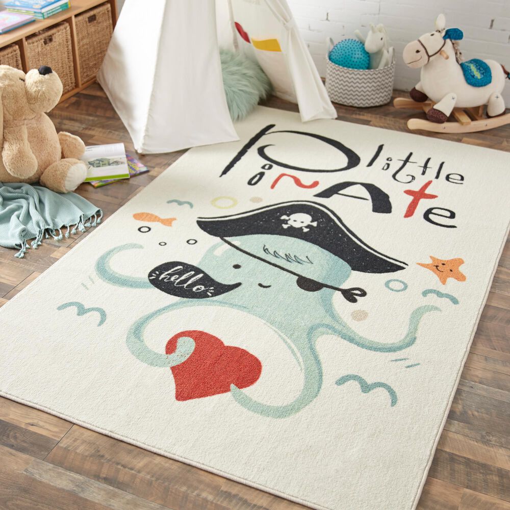 Karastan Prismatic 5&#39; x 8&#39; Old Rose Kids Area Rug, , large