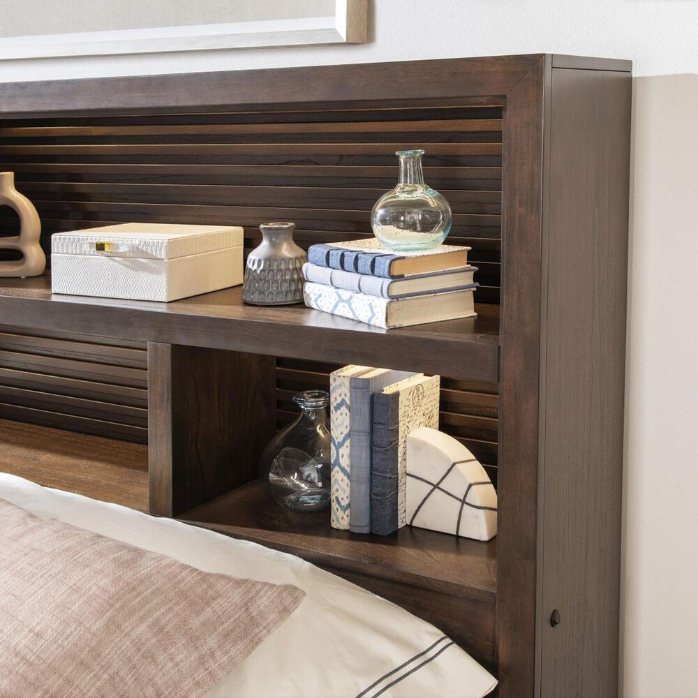 Legacy Classic Architect 3-Piece Queen Bookcase Bedroom Set in Onyx with LED Lighting, , large