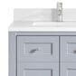 James Martin Vanities Breckenridge 30" Single Bathroom Vanity in Serenity Blue with Single Hole 3 cm White Zeus Quartz Top and Rectangular Sink, , large