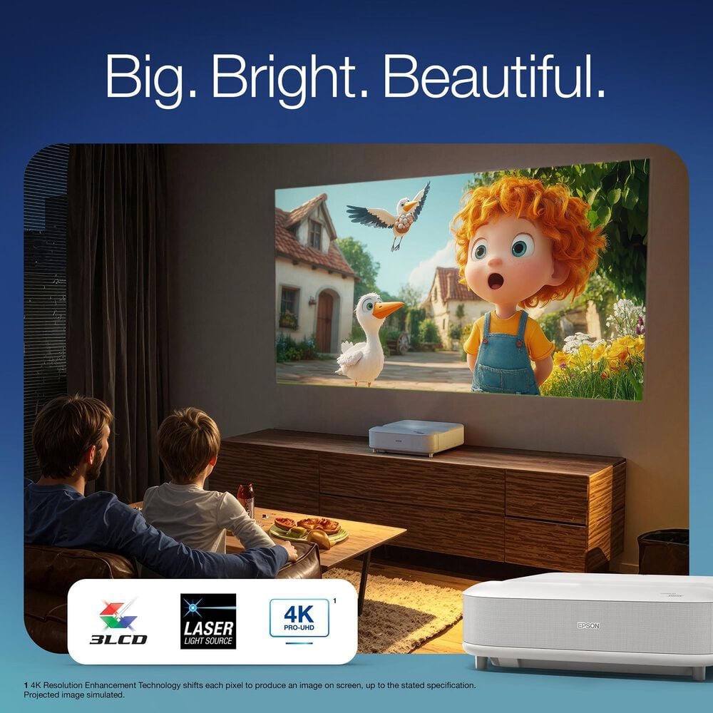 Epson Epson Lifestudio Grand 4K PRO-UHD Ultra Short Throw Laser Projector  White, , large