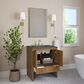 James Martin Hudson 30" Single Bathroom Vanity in Honey Oak with 3 cm Parisien Bleu Silestone Top and Rectangular Sink, , large