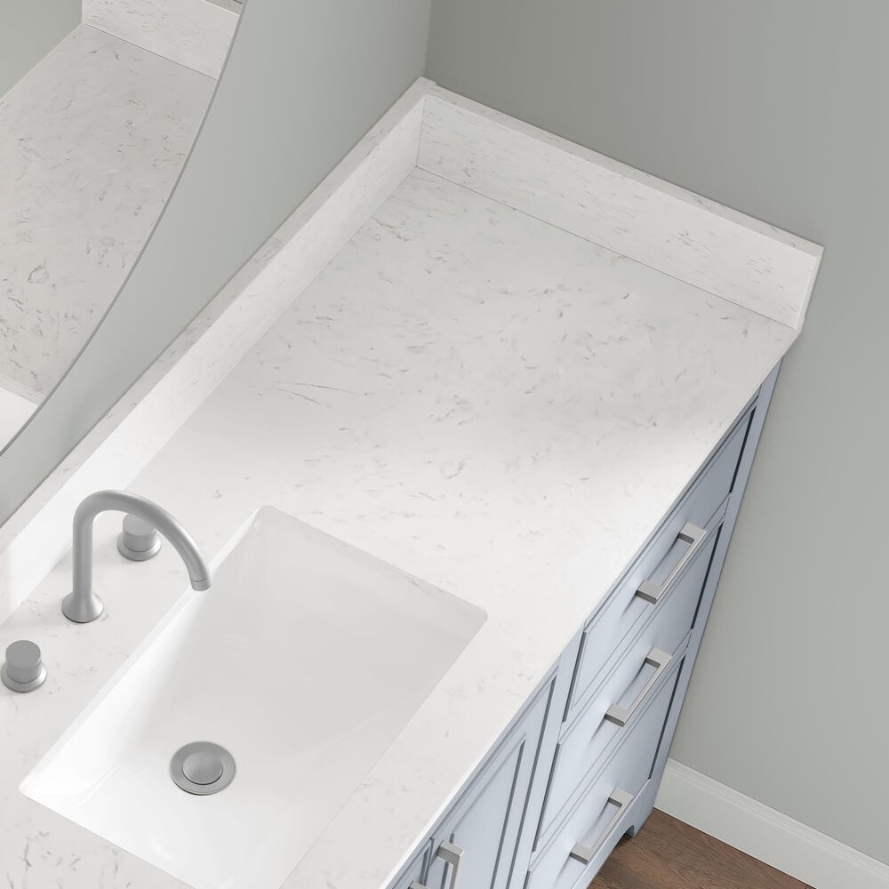 37B Lucerne 60" Single Bathroom Vanity in Soft Blue with Marble Top and Backsplash, , large