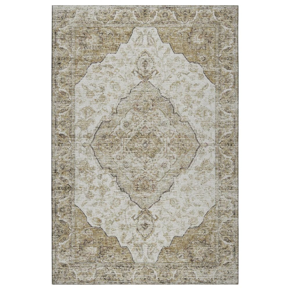 Dalyn Rug Company Tuscany 6" Round Gold Indoor/Outdoor Area Rug, , large