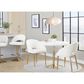 LumiSource Renee Arm Chair with Off-White Fabric Cushion in Gold (Set of 2), , large