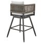 Blue River Alegria Patio Swivel Counter Height Bar Stool with Light Gray Cushion in Black, , large