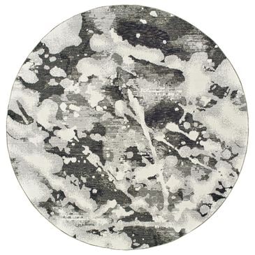 Oriental Weavers Evolution Charcoal 7"10" Round Area Rug, , large