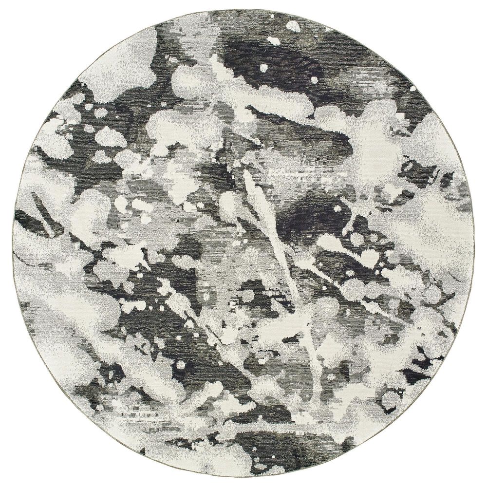Oriental Weavers Evolution Charcoal 7"10" Round Area Rug, , large