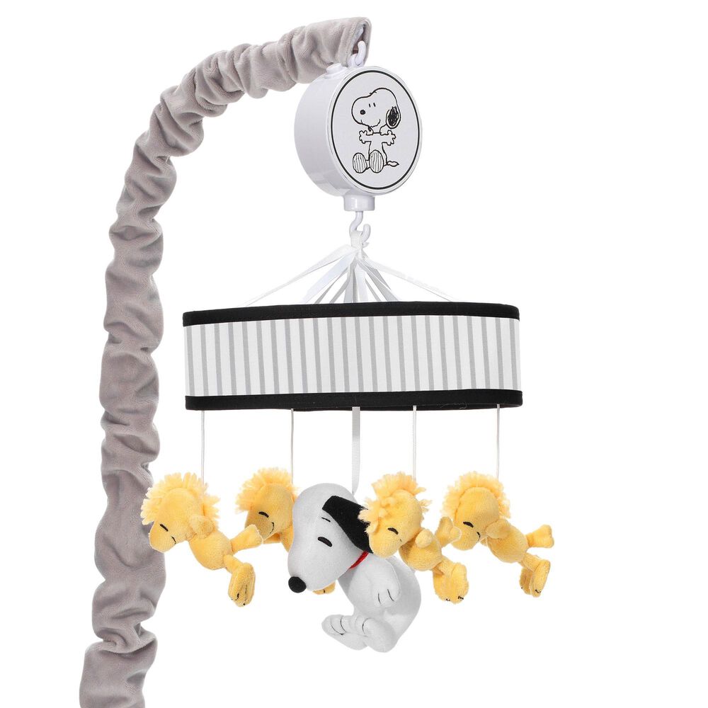Lambs and Ivy Classic Snoopy Musical Baby Crib Mobile in Black and Yellow, , large