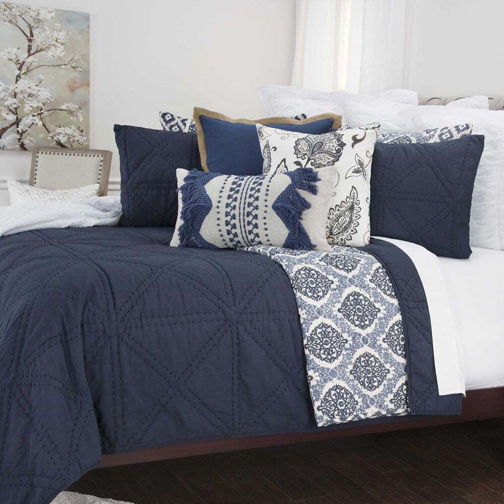 Rizzy Home Simpson 90" x 92" Quilt Set in Indigo, , large