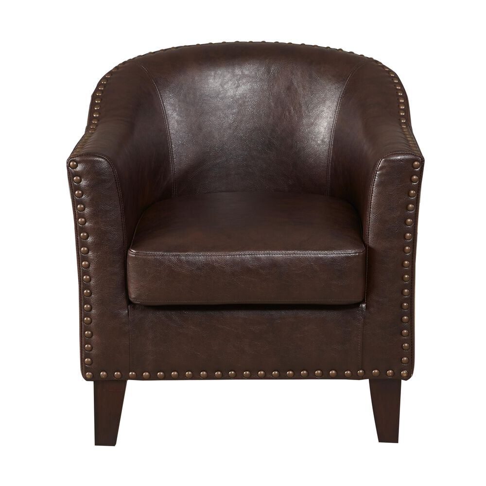 Accentric Approach Accentric Accents Benton Barrel Accent Chair in Brown, , large