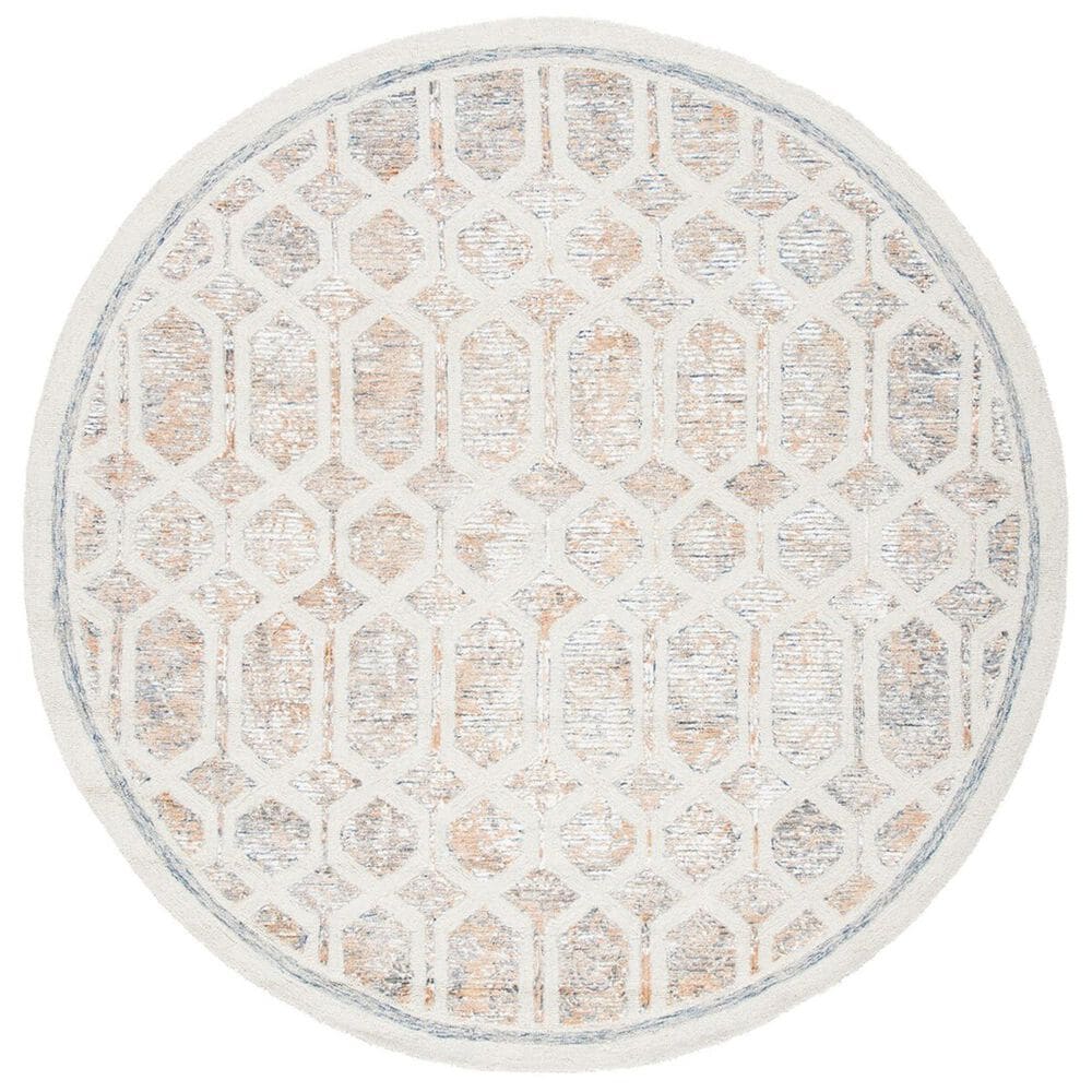 Safavieh Artistry ARR665D 7" Round Ivory and Gold Area Rug, , large