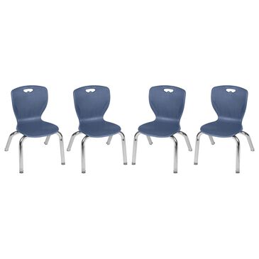 Regency Global Sourcing Andy 12" Stack Chair in Navy Blue (Set of 4), , large