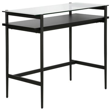Hudson and Canal Eaton 36" Desk in Black/Black Woodgrain, , large