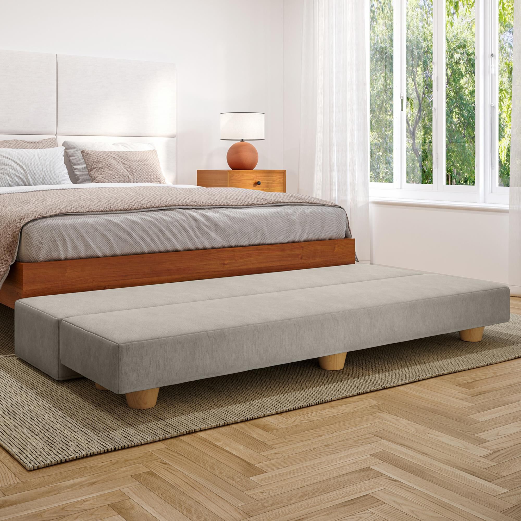 Jaxx Camden Twin Fold-Out Bench in Grey