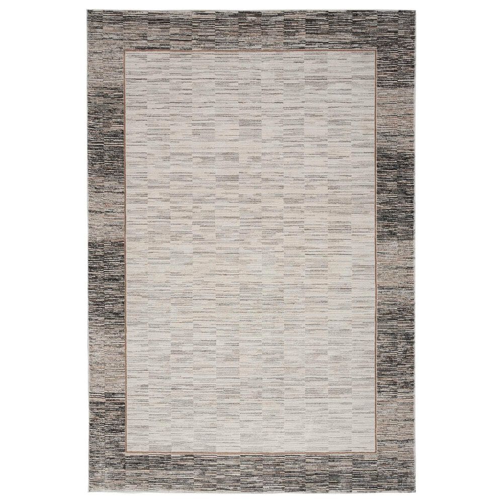 Nourison Desire 9" x 12" Grey and Black Area Rug, , large