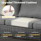 HOMLUX 7 Piece Outdoor Patio Set in Dark Gray, , large
