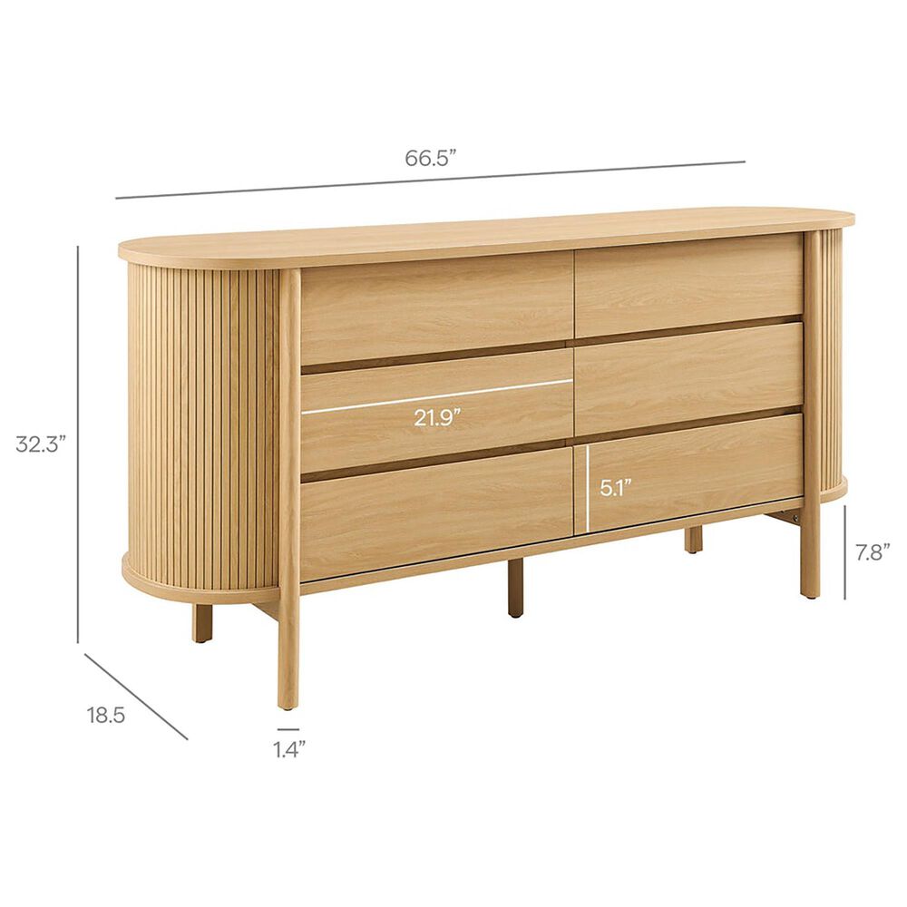 Modway Cadence 6-Drawer Dresser in Oak, , large