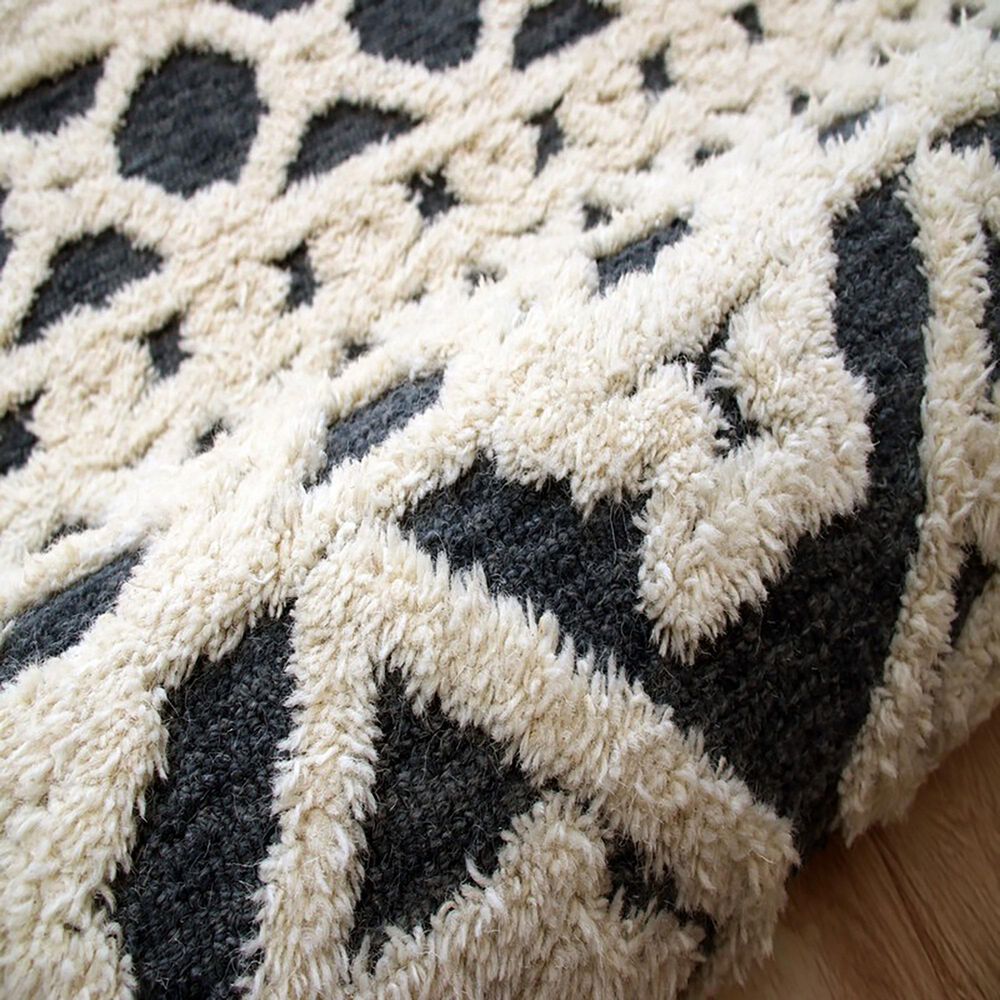 L&amp;R Resources Sinuous Modern Geometric 4&#39; Round Blue, Cream and Tan Area Rug, , large